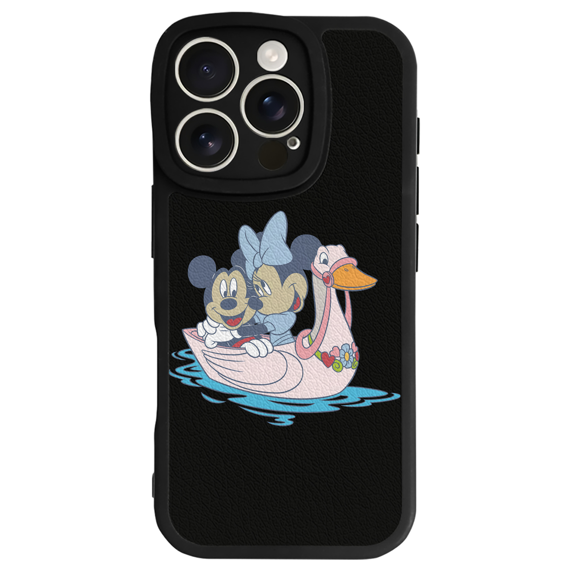 （画像用） ミッキーマウス Mickey Mouse 【iPhone 16シリーズ対応】シリコンスマホケース（レザー調） 材質：シリコン